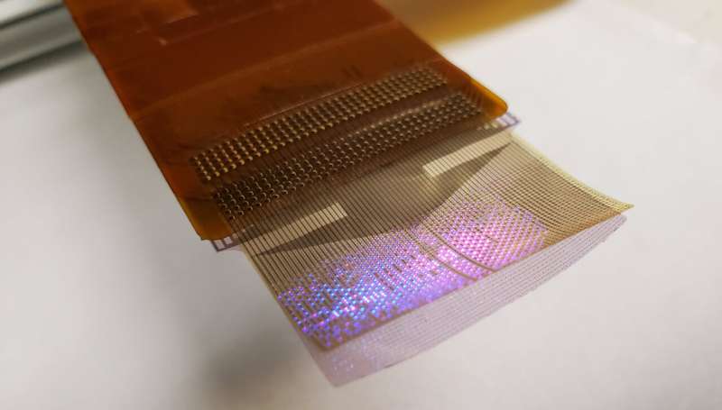 A flexible microdisplay that can monitor brain activity in real-time during brain surgery